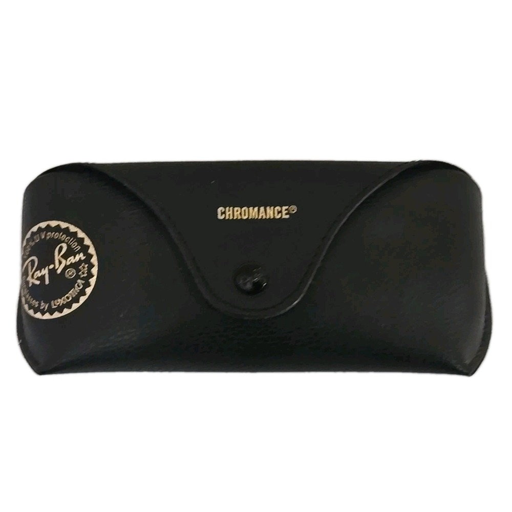 Ray-Ban Chromance‎ Sunglasses Case Only Black Faux Leather Semi Soft Authentic